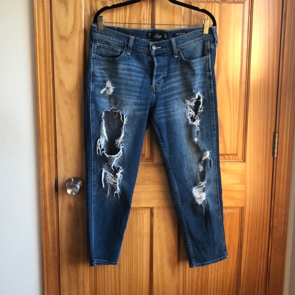 Distressed Hollister Low Rise Boyfriend Jeans